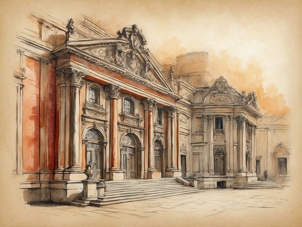 Auf dem Bild ist eine künstlerische Darstellung eines architektonischen Bauwerks zu sehen, das an die elegante Bauweise in Venedig erinnert. Diese Stadt ist bekannt für ihre beeindruckenden Paläste und Kirchen, die oft im venezianischen Barockstil gehalten sind.
Kulturelle Erlebnisse in Venedig könnten den Besuch des Markusdoms oder des Dogenpalasts umfassen. Diese Orte bieten Einblicke in die reiche Geschichte und Kunst der Stadt. Eine Gondelfahrt durch die verwinkelten Kanäle ist ebenfalls ein unvergessliches Erlebnis, das die Schönheit und Romantik Venedigs hautnah erlebbar macht. Während Festivals wie der Karneval von Venedig wird zudem die bunten Maskentradition lebendig, die die Stadt in ein Meer aus Farben und festlicher Atmosphäre taucht.