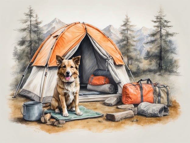 Auf dem Bild ist ein Zelt in der Natur zu sehen, vor dem ein Hund sitzt. Das Zelt ist orange und grau, und es gibt einige Utensilien wie Taschen und Wasserbehälter in der Nähe. Die Umgebung sieht nach einem malerischen, bewaldeten Gebiet aus.
Hier sind einige Tipps für einen stressfreien Campingurlaub mit Hund:
1. **Vorbereitung:** Überprüfen Sie, ob der Campingplatz hundefreundlich ist. Planen Sie die Anreise und denken Sie an eine geeignete Transportmöglichkeit für Ihren Hund.
2. **Essentials mitbringen:** Packen Sie Hundefutter, Wasser, Näpfe, eine Leine und ein bequemes Hundebett ein. Vergessen Sie auch nicht Spielsachen zur Beschäftigung.
3. **Hygiene:** Nehmen Sie ausreichend Kotbeutel mit, um die Umgebung sauber zu halten.
4. **Sicherheit:** Achten Sie darauf, dass Ihr Hund ID-Tags trägt und idealerweise chippen lassen. Halten Sie ihn an der Leine, besonders in der Nähe von Wildtieren.
5. **Wetter beachten:** Stellen Sie sicher, dass Ihr Hund nicht zu heiß oder zu kalt wird. Suchen Sie gesunde, schattige Plätzchen auf und bieten Sie oft Wasser an.
6. **Aktivitäten planen:** Integrieren Sie kurze Wanderungen oder Spiele in den Tagesablauf, damit Ihr Hund genug Bewegung bekommt.
7. **Ruhiger Rückzugsort:** Sorgen Sie dafür, dass Ihr Hund einen ruhigen Platz im Zelt hat, wo er sich zurückziehen kann.
Mit diesen Tipps können Sie und Ihr Hund einen entspannten Campingurlaub genießen!
