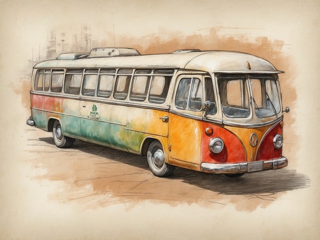 Auf dem Bild ist ein bunt gestalteter Bus zu sehen, der möglicherweise aus einer früheren Zeit stammt.Um die Reiseapotheke optimal zu transportieren, sollte man sie in einer stabilen, wasserdichten und leicht zugänglichen Tasche aufbewahren. Es ist wichtig, an einem kühlen, trockenen Ort zu lagern, um die Haltbarkeit der Medikamente zu gewährleisten. Zudem sollte man regelmäßig den Inhalt überprüfen und abgelaufene Medikamente entsorgen.