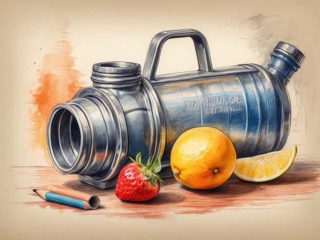 Auf dem Bild sind eine Edelstahlflasche, eine Erdbeere, eine orange Frucht und eine Zitronenscheibe zu sehen. Um gesundheitliche Probleme zu vermeiden, hier einige Tipps:
1. **Ausreichend Wasser trinken**: Die Edelstahlflasche erinnert daran, genug Flüssigkeit zu sich zu nehmen, um den Körper hydratisiert zu halten.
2. **Wert auf frisches Obst legen**: Obst wie Erdbeeren, Orangen und Zitronen sind reich an Vitaminen und Antioxidantien, die das Immunsystem unterstützen.
3. **Gesunde Ernährung fördern**: Eine ausgewogene Ernährung mit viel Obst und Gemüse kann helfen, das Risiko für chronische Krankheiten zu senken.
4. **Regelmäßige Bewegung**: Kombiniere gesunde Ernährung mit körperlicher Aktivität, um das allgemeine Wohlbefinden zu fördern.
Diese Tipps können dazu beitragen, die Gesundheit zu erhalten und zu verbessern.