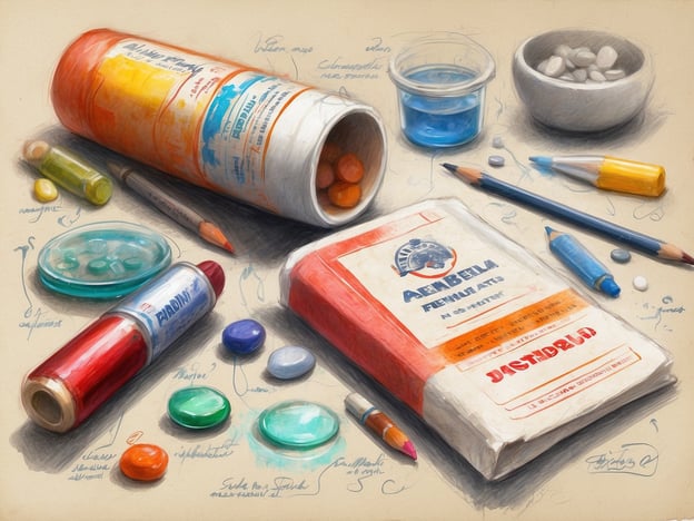 Auf dem Bild sind verschiedene Medikamente und Präparate zu sehen, die in einer Reiseapotheke nützlich sein könnten. Hier sind einige Tipps zur Zusammenstellung einer optimalen Reiseapotheke:1. **Schmerzmittel**: Nehme gängige Schmerzmittel wie Ibuprofen oder Paracetamol mit, um Schmerzen oder Fieber zu lindern.2. **Magen-Darm-Medikamente**: Ein Mittel gegen Durchfall und ein Antazidum für Magenbeschwerden sind wichtig.3. **Wundversorgung**: Pflaster, sterile Verbände und Desinfektionsmittel sollten nicht fehlen.4. **Allergiemittel**: Antihistaminika sind hilfreich bei Allergien oder Heuschnupfen.5. **Reiseübelkeit**: Tabletten gegen Reisekrankheit können bei längeren Fahrten sehr nützlich sein.6. **Sonnenschutz**: Eine gute Sonnencreme schützt vor Sonnenbrand.7. **Individuelle Medikamente**: persönliche Medikamente dürfen nicht vergessen werden.8. **Hygieneprodukte**: Desinfektionsmittel und Feuchttücher für die persönliche Hygiene.Indem du diese Punkte berücksichtigst, bist du gut auf deine Reise vorbereitet!