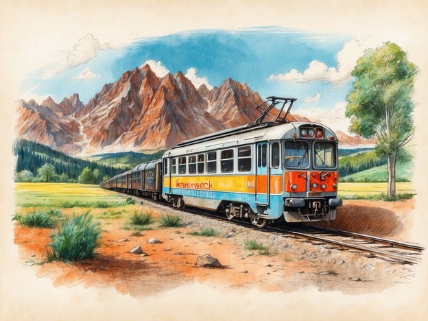 Auf dem Bild ist ein kolorierter Zug zu sehen, der durch eine malerische Landschaft mit Bergen und Wäldern fährt.Nachhaltiges Reisen ist wichtig, weil es hilft, die Umwelt zu schützen und die natürlichen Ressourcen zu bewahren. Durch die Nutzung öffentlicher Verkehrsmittel wie Zügen anstelle von Autos wird der CO2-Ausstoß reduziert, was zur Verringerung des Klimawandels beiträgt. Außerdem fördert nachhaltiges Reisen den Schutz von Kulturen und lokalen Gemeinschaften, indem lokale Unternehmen unterstützt und die Übernutzung von touristischen Hotspots vermieden wird. So kann jeder Reisende dazu beitragen, die Schönheit der Natur und die Vielfalt der Kulturen für zukünftige Generationen zu bewahren.