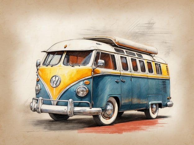 Auf dem Bild ist ein farbenfroher VW Bus zu sehen, der im Retro-Style gehalten ist. Dieser Bus, bekannt für seine ikonische Form und das freundliche Design, wird oft mit Reisen und Abenteuern assoziiert.Für die Reiseapotheke sind hier einige praktische Extras, die nützlich sein könnten:1. **Erste-Hilfe-Set**: Pflaster, antiseptische Tücher, Verband und Schere.2. **Schmerzmittel**: Ibuprofen oder Paracetamol für Kopfschmerzen oder allgemeine Beschwerden.3. **Reiseübelkeit**: Mittel gegen Übelkeit, wie Ingwerbonbons oder spezielle Tabletten.4. **Durchfallmittel**: Medikamente zur Behandlung von Durchfall.5. **Allergiemittel**: Antihistaminika für allergische Reaktionen.6. **Wundsalbe**: Zur Behandlung kleinerer Verletzungen.7. **Desinfektionsmittel**: Für die Hygiene unterwegs.8. **Thermometer**: Zur Überprüfung der Körpertemperatur.Diese Dinge können helfen, kleinere gesundheitliche Probleme während der Reise schnell zu lösen.
