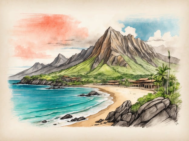 Auf dem Bild ist eine malerische Landschaft mit einem Sandstrand, klarem Wasser und majestätischen Bergen im Hintergund zu sehen. Diese Szenerie erinnert stark an tropische Orte, die ideal für Öko-Touristen sind. Einige Top-Destinationen für Öko-Touristen, die eine ähnliche natürliche Schönheit bieten, sind:1. **Hawaii, USA** - Bekannt für seine unberührten Strände und beeindruckenden Vulkane, bietet Hawaii zahlreiche Möglichkeiten für umweltfreundliche Aktivitäten.2. **Costa Rica** - Berühmt für seine Biodiversität, Regenwälder und nachhaltigen Eco-Lodges, ist Costa Rica ein Paradies für Naturliebhaber.3. **Neuseeland** - Mit atemberaubenden Landschaften und vielen Möglichkeiten für Outdoor-Aktivitäten, hat Neuseeland ein starkes Bewusstsein für Umweltschutz.4. **Bali, Indonesien** - Bekannt für seine grünen Reisfelder und umweltfreundlichen Resorts, ist Bali ein beliebtes Ziel für nachhaltigen Tourismus.5. **Schottland** - Besonders die Highlands bieten atemberaubende Landschaften und kreative Ansätze in Bezug auf nachhaltigen Tourismus.Solche Orte fördern den Schutz der Natur und bieten gleichzeitig ein unvergessliches Reiseerlebnis.