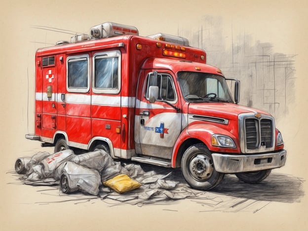 Auf dem Bild ist ein rotes Krankenwagensymbol oder ein Rettungsfahrzeug zu sehen.Eine gut ausgestattete Reiseapotheke für Camping ist wichtig, weil sie im Notfall schnelle medizinische Hilfe leisten kann. In der Natur ist man oft von medizinischer Infrastruktur entfernt, weshalb grundlegende Medikamente und Verbandsmaterialien lebenswichtig sein können. Verletzungen wie Schnitte oder Prellungen, Insektenstiche oder allergische Reaktionen können schnell auftreten. Eine vollständige Reiseapotheke ermöglicht es, sofortige Erste-Hilfe-Maßnahmen zu ergreifen und schwerwiegendere Probleme zu vermeiden. Zudem sorgt sie für ein Gefühl von Sicherheit und Ruhe während des Ausflugs.