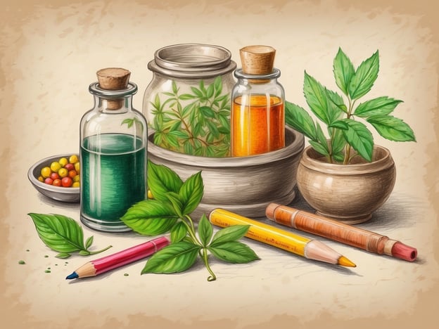 Auf dem Bild sind verschiedene homöopathische Mittel und Pflanzen zu sehen, die typisch für die Naturheilkunde sind. Die Verwendung von Homöopathie auf Reisen bietet mehrere Vorteile:1. **Natürliche Heilmittel**: Homöopathische Mittel sind oft aus natürlichen Substanzen hergestellt und können wegen ihrer sanften Wirkung eine gute Alternative zu chemischen Medikamenten darstellen.2. **Wenig Nebenwirkungen**: Im Allgemeinen haben homöopathische Mittel geringere Nebenwirkungen, was sie zu einer sicheren Wahl für Reisende macht, die ihre Gesundheit nicht zusätzlich belasten möchten.3. **Vielfältige Anwendbarkeit**: Homöopathie kann bei verschiedenen Reisebeschwerden wie Reiseübelkeit, kleineren Verletzungen oder Erkältungen helfen.4. **Platzsparend**: Die Mittel sind meist klein und leicht, was sie ideal für das Gepäck macht.5. **Individuelle Anpassung**: Reisende können ihre homöopathischen Mittel entsprechend ihrer individuellen Bedürfnisse und gesundheitlichen Vorgeschichte auswählen.Diese Aspekte machen die Homöopathie zu einem wertvollen Begleiter auf Reisen.