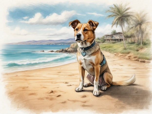Auf dem Bild ist ein Hund am Strand zu sehen, umgeben von einer schönen Küstenlandschaft mit Palmen und sanften Wellen. Wenn du nach den besten Orten für einen Dänemark-Urlaub mit Hund suchst, kannst du folgende Ziele in Betracht ziehen:1. **Nordseebäder**: Orte wie Blåvand oder Skagen bieten lange Strände, die hundefreundlich sind und viele Möglichkeiten für Spaziergänge.2. **Waldgebiete**: Regionen wie den Nationalpark Thy sind ideal für Hunde, da es viele Wanderwege und schöne Natur gibt.3. **København**: Auch die Hauptstadt hat hundefreundliche Parks und Cafés, wo dein Hund willkommen ist.4. **Insel Fünen**: Hier gibt es viele hundefreundliche Strände und idyllische Landschaften, perfekt für einen entspannten Urlaub.5. **Mols Bjerge Nationalpark**: Ein weiteres schönes Ziel mit herrlichen Wanderwegen und viel Platz für deinen Hund.Egal für welches Ziel du dich entscheidest, Dänemark ist ein hundefreundliches Land mit vielen Möglichkeiten!