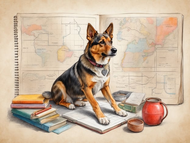 Auf dem Bild ist ein Hund zu sehen, der auf einem aufgeschlagenen Buch sitzt, während im Hintergrund Landkarten liegen. Um einen Urlaub mit Hund am Wasser gut vorzubereiten, hier einige Tipps:1. **Hundegerechte Unterkünfte**: Achten Sie darauf, dass die Unterkunft hundefreundlich ist und möglicherweise auch Annehmlichkeiten für Hunde bietet.2. **Wasser- und Schwimmequipment**: Bringen Sie Spielzeug mit, das sich gut im Wasser eignet, wie z.B. schwimmende Bälle oder Frisbees.3. **Sonnen- und Hitzeschutz**: Stellen Sie sicher, dass Ihr Hund genügend Schatten hat und vielleicht eine spezielle Hundesonnecreme dabei ist, um ihn vor Sonnenbrand zu schützen.4. **Hydration**: Achten Sie darauf, dass Ihr Hund genügend Wasser hat, besonders wenn er viel Zeit im oder am Wasser verbringt.5. **Anleinpflicht und Sicherheit**: Informieren Sie sich über Hundeverordnungen des Zielorts und stellen Sie sicher, dass Ihr Hund gut erzogen ist, um sicher am Wasser zu sein.6. **Erste-Hilfe-Set**: Packen Sie ein Erste-Hilfe-Set für Ihren Hund ein, um auf kleinere Verletzungen oder Probleme schnell reagieren zu können.7. **Futter und Snacks**: Vergessen Sie nicht ausreichend Futter und Snacks für Ihren Hund mitzunehmen und planen Sie regelmäßige Mahlzeiten ein.So sind Sie sowohl für einen entspannten Urlaub als auch für die Sicherheit Ihres Hundes bestens vorbereitet!