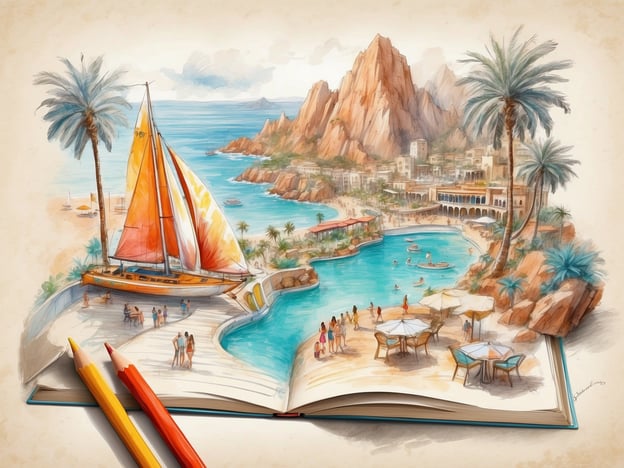 Das Bild zeigt eine wunderschöne, malerische Landschaft mit einer Sonnensegelboot, einer Poollandschaft und hübschen Gebäuden, umgeben von Palmen und Bergen. Es vermittelt ein Gefühl von Urlaubsidylle und Entspannung.Hier sind einige Tipps für die Planung eines spontanen Urlaubs:1. **Ziel wählen**: Überlege dir, was für eine Art von Urlaub du möchtest – Strand, Berge oder Städtereise. Lass dich von Bildern oder Geschichten inspirieren.2. **Budget festlegen**: Entscheide, wie viel du ausgeben kannst und möchtest. Berücksichtige Transport, Unterkunft, Essen und Aktivitäten.3. **Unterkunft suchen**: Nutze Plattformen wie Airbnb oder Booking.com für spontane Mietwohnungen oder Hotels. Oft gibt es Last-Minute-Angebote.4. **Transportmittel**: Prüfe Flüge, Züge oder Mietwagen. Flexible Reisen sind oft günstiger und interessanter.5. **Aktivitäten planen**: Informiere dich über lokale Sehenswürdigkeiten und Aktivitäten. Mach eine Liste von Dingen, die du erleben möchtest, aber halte sie flexibel.6. **Packliste erstellen**: Denke an wichtige Dinge wie Kleidung, Toilettenartikel und Reiseunterlagen. Halte die Liste einfach, um schnell packen zu können.Mit diesen Tipps bist du gut vorbereitet, um deinen spontanen Urlaub zu genießen!