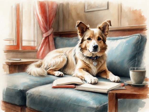 Auf dem Bild ist ein Hund zu sehen, der entspannt auf einem Sofa liegt. Die Umgebung wirkt gemütlich, mit Tageslicht, das durch das Fenster strömt. Um einen entspannten Aufenthalt für Hunde zu gewährleisten, wären hundegerechte Unterkünfte wichtig. Hier sind einige Vorschläge:1. **Schlafplatz**: Ein bequemes Hundebett oder eine Decke, die dem Hund gehört.2. **Fress- und Trinknäpfe**: Immer frisches Wasser und gesunde Snacks bereithalten.3. **Spielzeug**: Ausreichend Spielzeug, um den Hund zu beschäftigen.4. **Sichere Umgebung**: Keine gefährlichen Gegenstände, die der Hund erreichen kann.5. **Spaziergänge**: Zugang zu nahegelegenen Parks oder Spazierwegen für ausreichend Bewegung.Diese Elemente sorgen für einen stressfreien und angenehmen Aufenthalt für den Hund.