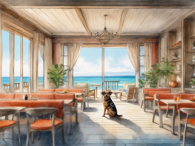 Auf dem Bild ist eine einladende Innenansicht eines Restaurants oder Cafés zu sehen, das über große Fensterblick auf das Meer bietet. Ein Hund sitzt gemütlich im Raum.
Wenn Sie mit Ihrem Hund nach Sylt reisen möchten, hier einige praktische Tipps für einen gelungenen Urlaub:
1. **Hundefreundliche Unterkünfte**: Achten Sie darauf, dass Sie eine hundefreundliche Unterkunft wählen. Viele Ferienwohnungen und Hotels auf Sylt heißen Hunde willkommen.
2. **Ausreichend Platz**: Wählen Sie einen Ort mit genügend Platz, damit sich Ihr Hund frei bewegen kann, sowohl drinnen als auch draußen.
3. **Hundestrände**: Sylt hat mehrere Hundestrände, wo Ihr Vierbeiner am Wasser spielen kann. Informieren Sie sich über die Zeiten und Regeln.
4. **Gesundheit**: Denken Sie an die Gesundheit Ihres Hundes. Nehmen Sie seine gewohnte Nahrung mit und vergessen Sie nicht die notwendigen Impfungen und Medikamente.
5. **Aktivitäten**: Planen Sie hundefreundliche Aktivitäten wie lange Strandspaziergänge oder Wanderungen in der Natur. Sylt bietet viele schöne Wanderwege.
6. **Transport**: Falls Sie mit dem Auto reisen, machen Sie regelmäßige Pausen, damit Ihr Hund sich austoben kann.
7. **Verhaltensregeln**: Beachten Sie die Verhaltensregeln, die vor Ort für Hunde gelten. Das hilft, Konflikte zu vermeiden und sorgt für einen harmonischen Urlaub.
Mit diesen Tipps steht einem entspannten Urlaub auf Sylt mit Ihrem Hund nichts im Wege!