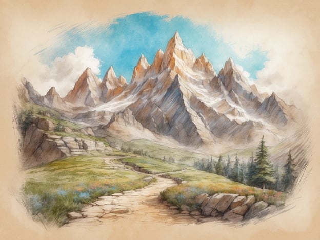 Auf dem Bild ist eine malerische Berglandschaft mit hohen Gipfeln und einem klaren blauen Himmel zu sehen. Die Szenerie lädt zu verschiedenen Aktivitäten in der Natur ein, wie zum Beispiel:1. **Wandern**: Die angelegte Wegführung bietet sich hervorragend für lange Wanderungen in der beeindruckenden Bergwelt an.2. **Mountainbiken**: Die Wege könnten auch von Mountainbikern genutzt werden, die die Natur aktiv erkunden möchten.3. **Fotografieren**: Die atemberaubende Aussicht eignet sich perfekt für die Fotografie, um die Schönheit der Landschaft festzuhalten.4. **Picknicken**: Eine entspannte Rast in der Natur beim Picknick könnte ein schönes Erlebnis sein.5. **Naturbeobachtungen**: Man könnte die Flora und Fauna erkunden, Vögel beobachten oder einfach die Ruhe der Natur genießen.Die Umgebung bietet vielfältige Freizeitmöglichkeiten, um die Natur zu erleben.