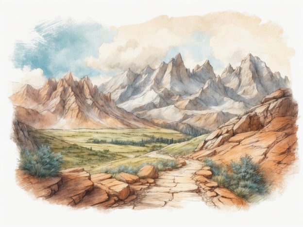 Auf dem Bild ist eine beeindruckende Berglandschaft mit hohen, zerklüfteten Gipfeln und einem weiten Tal zu sehen. Diese Art von Umgebung eignet sich hervorragend für verschiedene Freizeitaktivitäten.Beliebte Aktivitäten in dieser Region könnten Wandern und Trekking sein, wobei zahlreiche Wanderwege durch die malerische Natur führen. Auch das Mountainbiken könnte hier eine spannende Option darstellen. In den Sommermonaten wäre zudem das Campen in der Natur eine tolle Möglichkeit, die Umgebung zu genießen.Sehenswürdigkeiten könnten beispielsweise beeindruckende Aussichtspunkte sein, von denen man die Umgebung überblicken kann. Zudem könnte es in den Tälern kleinere Flüsse oder Seen geben, die ideal zum Angeln oder für ein Picknick sind. In der kalten Jahreszeit könnte das Skifahren oder Snowboarden in den Bergen eine Attraktion sein.