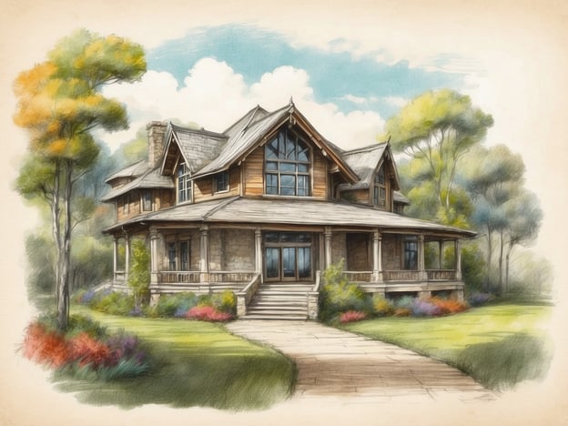 Auf dem Bild ist ein großes, wunderschönes Haus zu sehen, umgeben von üppigem Grün und bunten Blumen. Die Architektur des Hauses zeigt eine Mischung aus Holz und Stein, mit großen Fenstern und einem einladenden Veranda.In der Geschichte von De Leemkule könnte dieses Haus als ein zentraler Ort für die Charaktere dienen, an dem sie ihre Abenteuer beginnen oder wichtige Entscheidungen treffen. Es könnte ein Rückzugsort sein, wo sie gemeinsam Zeit verbringen und ihre Geschichten teilen, während die Natur sie umgibt und Frieden bringt. Das Haus symbolisiert vielleicht auch Tradition und Heimat, was in De Leemkule eine bedeutende Rolle spielt.