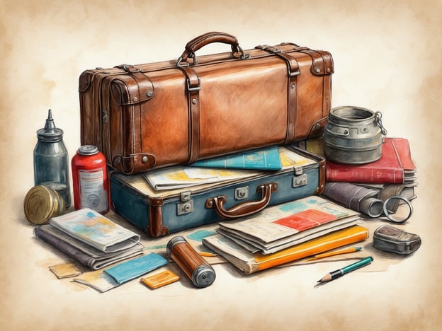 Auf dem Bild sind zwei Koffer sowie verschiedene Reiseutensilien wie Reiseführer, Landkarten und Dokumente zu sehen. Hier sind einige Tipps für eine gelungene Reisevorbereitung:
1. **Packliste erstellen**: Schreibe eine detaillierte Packliste, um sicherzustellen, dass du alles Notwendige dabei hast. Berücksichtige Kleidung, Hygieneartikel und spezielle Gegenstände je nach Zielort.
2. **Reisedokumente**: Überprüfe deine Reisepässe, Visa und andere wichtige Dokumente rechtzeitig. Stelle sicher, dass alles aktuell und gültig ist.
3. **Finanzen**: Informiere deine Bank über deine Reise, um Probleme mit Kreditkarten zu vermeiden. Es kann auch hilfreich sein, etwas Bargeld in der Landeswährung mitzunehmen.
4. **Gesundheitsvorsorge**: Erkundige dich nach erforderlichen Impfungen oder gesundheitlichen Vorsorgemaßnahmen für dein Reiseziel.
5. **Unterkünfte**: Bestätige alle Buchungen und überprüfe die Stornierungsbedingungen. Gute Vorbereitung kann viel Stress vermeiden.
6. **Notfallnummern**: Notiere dir wichtige Telefonnummern, wie die der Botschaft, deiner Unterkunft und deiner Reiseversicherung.
7. **Reiseversicherungen**: Denke über eine Reiseversicherung nach, um dich im Notfall abzusichern.
Mit diesen Tipps bist du gut vorbereitet für deine Reise!