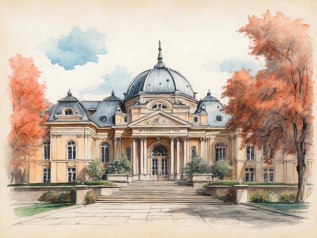 Auf dem Bild ist ein prächtiges Gebäude zu sehen, das wahrscheinlich ein Museum oder eine kulturelle Institution darstellt. Es könnte interessante Veranstaltungen und Aktivitäten beherbergen, wie zum Beispiel:1. **Kunstausstellungen**: Regelmäßige Ausstellungen zeitgenössischer und klassischer Kunst.2. **Bildungsprogramme**: Workshops und Seminare für Schulen und Erwachsene, um Kunst und Geschichte zu fördern.3. **Führungen**: Geführte Touren, die den Besuchern Einblicke in die ausgestellten Werke und die Geschichte des Gebäudes bieten.4. **Veranstaltungen**: Kulturelle Events, wie Lesungen, Konzerte oder Vorträge, die in der beeindruckenden Architektur stattfinden.5. **Familientage**: Spezielle Programme für Kinder und Familien, oft mit interaktiven Aktivitäten.Die Umgebung des Gebäudes könnte ebenfalls für Outdoor-Veranstaltungen genutzt werden, etwa für Märkte oder Festivals.