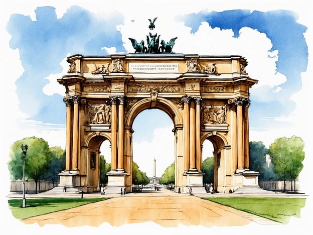 Auf dem Bild ist ein Siegertor zu sehen, das wahrscheinlich eine monumentale Architektur darstellt, die historische Triumphzüge symbolisiert. In der heutigen Zeit spielt das Siegertor eine wichtige Rolle als Erinnerungsort, der an historische Ereignisse und Siege erinnert.Es dient nicht nur als touristische Attraktion, sondern auch als Symbol für Einheit und Frieden. Solche Denkmäler fördern das Bewusstsein für die Geschichte und ermöglichen es den Menschen, über die Bedeutung von Triumphen und deren Folgen nachzudenken. Sie sind Orte des Gedenkens, wo die Gesellschaft innehalten und die Lehren der Vergangenheit wertschätzen kann.