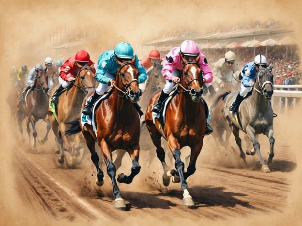 Auf dem Bild sind Pferde zu sehen, die in einem Rennen gegeneinander antreten, während Jockeys in bunten Kleidern um den Sieg kämpfen.Der Pferderennsport hat in Meran eine lange Tradition und spielt eine wichtige Rolle im gesellschaftlichen Leben der Stadt. Die Rennbahn in Meran ist bekannt für ihre herausragenden Veranstaltungen und zieht sowohl lokale als auch internationale Besucher an. Diese Rennen fördern nicht nur den Tourismus, sondern auch die lokale Wirtschaft. Darüber hinaus ist das Pferderennen ein kulturelles Ereignis, das Gemeinschaft und Begeisterung schafft, sowie die Liebe zum Sport und zur Pferdezucht in der Region fördert.