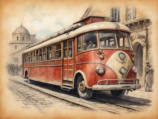 Auf dem Bild ist ein historischer Straßenbahnwagen zu sehen, der typisch für die ersten Hälfte des 20. Jahrhunderts ist. Solche Fahrzeuge sind eng mit der Geschichte von Meran und dem Stadtmuseum verbunden.Das Stadtmuseum Meran zeigt verschiedene Aspekte der Stadtgeschichte, inklusive der Entwicklung des öffentlichen Verkehrs. Die Straßenbahn war ein wichtiger Bestandteil des urbanen Lebens und verband die verschiedenen Stadtteile sowie die umliegenden Regionen. Historische Fahrzeuge wie diesen sieht man oft in Ausstellungen, die die Entwicklung der Mobilität in Meran thematisieren. Die lebhafte Farbgebung des Wagens deutet auf das nostalgische Flair dieser Epoche hin, das viele Besucher des Museums anspricht.Insgesamt spiegelt das Bild die industrielle und kulturelle Entwicklung der Stadt wider, die eng mit ihrer Verkehrsgeschichte verbunden ist.