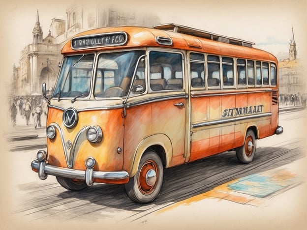 Auf dem Bild ist ein orangefarbener Oldtimer-Bus von Volkswagen zu sehen, der in einer urbanen Umgebung geparkt ist. Der Bus hat große Fenster und eine charakteristische Form, die ihn sofort als VW-Bus erkennbar macht. Im Hintergrund sieht man eine belebte Straße mit Menschen und historischen Gebäuden.Für die richtige Urlaubsplanung könnte man überlegen, solche ikonischen Fahrzeuge zu nutzen, um ein nostalgisches Erlebnis während einer Reise zu genießen, möglicherweise bei Sightseeing-Touren in Städten, die für ihr Erbe bekannt sind. Es ist ratsam, im Voraus zu planen, um solche besonderen Transportmittel zu reservieren und die besten Sehenswürdigkeiten zu entdecken!
