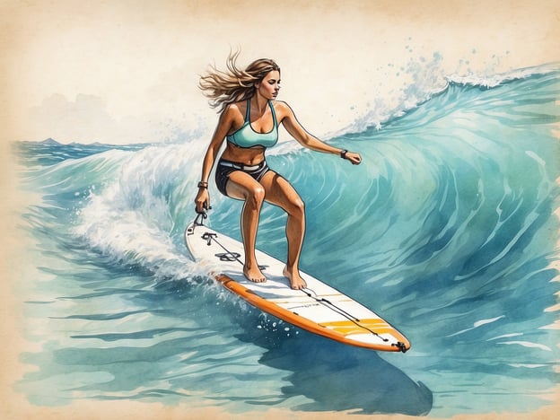 Auf dem Bild ist eine Person zu sehen, die auf einem Surfbrett eine Welle reitet. Dies erinnert an die beliebten Wassersportmöglichkeiten auf Himmafushi, einer Insel in den Malediven, die bekannt ist für hervorragende Surfspots.Auf Himmafushi können Besucher nicht nur surfen, sondern auch Aktivitäten wie Schnorcheln, Tauchen und Stand-up-Paddling genießen. Die klare, türkisfarbene Lagune bietet ideale Bedingungen für Wassersportler aller Erfahrungsstufen.