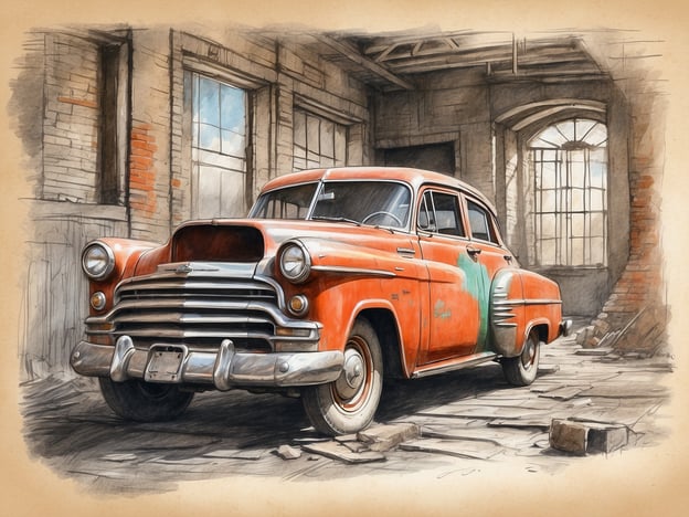 Auf dem Bild ist ein oldtimer rotes Auto zu sehen, das in einer verlassenen, wohl einst industriellen Umgebung steht. Die Wände sind aus Ziegelstein, und das Licht fällt durch große Fenster, was eine melancholische Stimmung schafft.
In Bochum gibt es viele verlassene Orte, die solche Szenen bieten, wie alte Fabriken oder stillgelegte Werkstätten. Die Erkundung dieser Orte kann eine faszinierende Reise in die Vergangenheit sein, wo man Spuren der Geschichte und der Industrie findet. Wenn man solche Plätze besucht, entdeckt man oft vergessene Autos oder Maschinen, die Geschichten vergangener Zeiten erzählen.