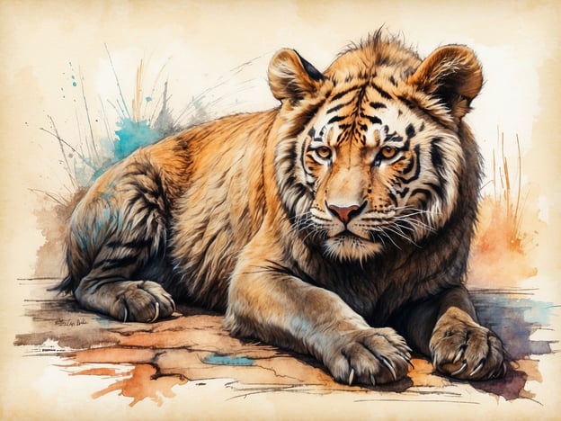Auf dem Bild ist ein Tiger zu sehen, der in einer ruhenden Position liegt.Für das Besuchererlebnis könnte man also sagen, dass der Anblick eines Tigers faszinierend und beeindruckend ist, was zu einer intensiven Verbindung zur Natur beiträgt. Aktivitäten könnten das Beobachten dieser majestätischen Tiere in einem Zoo oder Naturreservat beinhalten, sowie das Lernen über ihren Lebensraum und ihre Lebensweise, was das Verständnis und die Wertschätzung für die Tierwelt fördert.