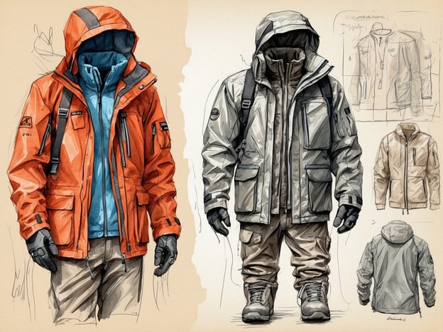 Auf dem Bild sind zwei Outdoor-Jacken abgebildet, die für das Wandern geeignet sind. Links sieht man eine auffällige orangene Jacke, während die andere Jacke in einem neutralen Farbton gehalten ist. Beide Modelle scheinen funktional zu sein und könnten zusätzlich mit passenden Hosen und Schuhen kombiniert werden.Hier sind Tipps für die perfekte Wanderausrüstung:1. **Atmungsaktive Jacken**: Achte auf Materialien, die sowohl wind- als auch wasserdicht sind. Eine gute Jacke hält dich trocken und schützt vor Kälte.2. **Schichtenprinzip**: Trage mehrere Schichten, um Temperatur- und Wetterwechsel besser zu bewältigen. Eine Basisschicht zum Wärme- und Feuchtigkeitsmanagement, eine isolierende Schicht und eine äußere Schicht zum Schutz sind ideal.3. **Feste Wanderschuhe**: Investiere in robuste, gut sitzende Wanderschuhe, die ausreichend Halt und Unterstützung bieten.4. **Rucksack mit ausreichendem Volumen**: Ein bequemer Rucksack hilft, alles Notwendige für den Tag zu transportieren und sollte gut gegen den Körper sitzen.5. **Handschuhe und Mütze**: Bei kühleren Temperaturen sind diese Accessoires wichtig für den Komfort und den Schutz vor Kälte.Mit der richtigen Ausrüstung bist du bestens für dein nächstes Abenteuer gerüstet!