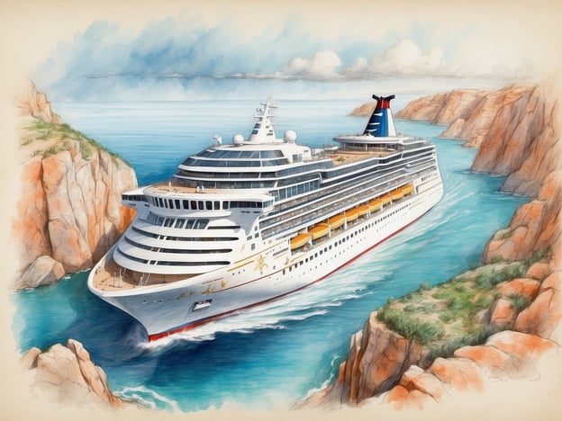 Auf dem Bild ist ein Kreuzfahrtschiff zu sehen, das durch eine malerische Küstenlandschaft fährt. Es erinnert an die MSC Virtuosa, die in verschiedenen Regionen der Welt unterwegs ist.Typische Routen der MSC Virtuosa umfassen oft das westliche Mittelmeer, mit Zielen wie Barcelona, Rom und Marseille. Auch Reisen zu den Kanarischen Inseln oder in die nördlichen Gewässer nach Norwegen sind möglich. Das Schiff bietet den Passagieren eine Vielzahl von Annehmlichkeiten und Aktivitäten während der Fahrt.
