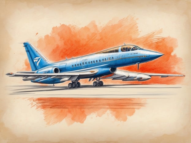 Auf dem Bild ist ein stilisierter Flugzeugentwurf zu sehen, der eindrucksvoll in sanften Farbnuancen dargestellt ist. Der elegante Farbton des Flugzeugs in Blau und Weiß vermittelt ein Gefühl von Modernität und Stil.Das Bild strahlt eine Atmosphäre von Komfort und luxuriösem Reisen aus, die an die Leichtigkeit und Bequemlichkeit an Bord erinnert. Die geschwungenen Linien des Flugzeugdesigns symbolisieren Geschwindigkeit und Eleganz, während die künstlerische Darstellung dem Ganzen eine besondere Note verleiht.