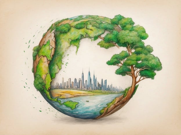 Auf dem Bild ist eine künstlerische Darstellung der Erde zu sehen, die eine Verbindung zwischen Natur und urbanem Leben symbolisiert. Der grüne Teil zeigt Bäume und eine Landschaft, während der städtische Bereich aus Hochhäusern besteht. Diese Darstellung könnte als Aufruf zur Umweltbewusstheit und zur nachhaltigen Entwicklung interpretiert werden, indem sie die Balance zwischen Natur und menschlicher Besiedlung hervorhebt.In Ustka, einer Küstenstadt in Polen, ist es wichtig, solche Themen zu fördern. Die Stadt hat viel Potenzial für nachhaltigen Tourismus und könnte durch Projekte zur Aufforstung, den Schutz von Küstenökosystemen und die Förderung erneuerbarer Energien einen positiven Einfluss auf die Umwelt ausüben. Nachhaltigkeit könnte dabei nicht nur die lokale Lebensqualität verbessern, sondern auch das Bewusstsein für den Schutz der Natur stärken.