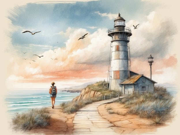 Auf dem Bild ist ein Leuchtturm zu sehen, der an einer Küste steht. Diese Szenerie erinnert an die schönen Strände von Lubiatowo, wo man gemütliche Spaziergänge entlang der Küste genießen kann.In Lubiatowo kann man auch Fahrradtouren unternehmen, die malerische Natur erkunden und die ruhigen Strände genießen. Die Gegend ist ideal für Wassersportaktivitäten wie Schwimmen und Surfen. Zudem bietet der Ort eine entspannte Atmosphäre, perfekt für Erholung und Naturerlebnisse. Ein Besuch des Leuchtturms könnte eine tolle Wanderung am Strand sein, während man den Blick auf das Meer genießt.