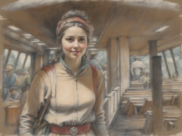 Auf dem Bild ist eine junge Frau zu sehen, die in einem Innenraum steht, wahrscheinlich auf einem Schiff oder in einem ähnlichen Transportmittel. Es gibt mehrere Menschen im Hintergrund, die miteinander interagieren oder beschäftigt sind. Die Atmosphäre wirkt freundlich und herzlich.Aktivitäten abseits des Strandes könnten das Erkunden neuer Städte, das Besuchen von Museen oder das Genießen von lokalen Speisen in Restaurants sein. Auch das Wandern in der Natur oder das Erleben von kulturellen Veranstaltungen sind interessante Möglichkeiten, um die Umgebung zu entdecken.