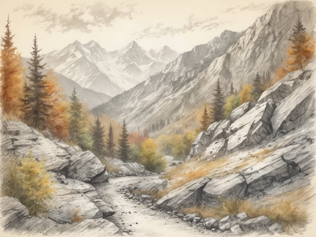 Auf dem Bild ist eine beeindruckende alpine Landschaft zu sehen. Es zeigt einen malerischen Wanderweg, der sich durch eine Berglandschaft schlängelt. Die majestätischen Berge im Hintergrund sind von sanften Wolken umgeben und bieten einen atemberaubenden Blick. Die herbstlichen Farben der Bäume und Sträucher fügen eine warme Note hinzu und schaffen eine harmonische Atmosphäre.
Diese Szenerie spiegelt die faszinierende Welt der Alpenwanderwege wider, die Wanderern atemberaubende Ausblicke und unvergessliche Erlebnisse bietet. Die Kombination aus steinigen Pfaden, üppiger Natur und imposanten Gipfeln macht diese Region zu einem Paradies für Naturfreunde und Abenteurer.