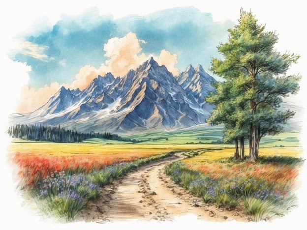 Auf dem Bild ist eine malerische Landschaft mit Bergen im Hintergrund und einem Weg, der durch farbenfrohe Wiesen führt. Diese Szenerie erinnert an die Schönheit des Schwarzwalds, wo man wunderbar wandern kann. Beliebte Aktivitäten in dieser Region sind zum Beispiel Radfahren, Nordic Walking und das Erkunden von zahlreichen Wanderwegen, die zu atemberaubenden Ausblicken führen.Sehenswürdigkeiten wie die Triberger Wasserfälle oder der Feldberg bieten zusätzlich Gelegenheit, die Natur und die Tierwelt zu genießen. Die Region ist auch für ihre charmanten Dörfer und historischen Städte bekannt, die kulturelle Erlebnisse und regionale Köstlichkeiten bieten.
