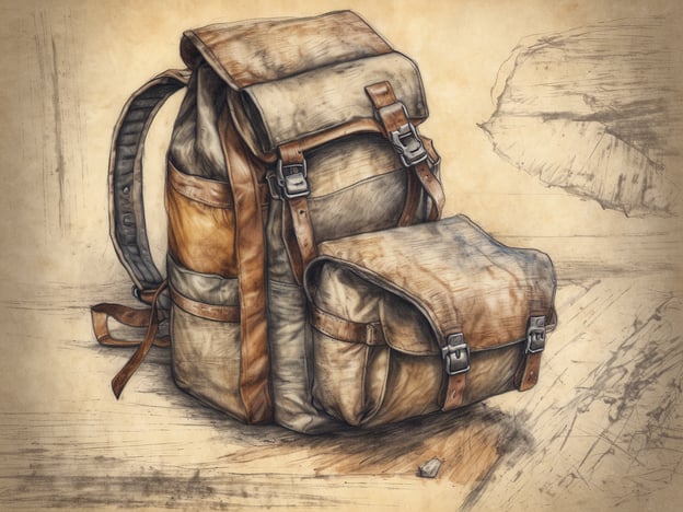 Auf dem Bild ist ein großer, robuster Rucksack zu sehen, der typischerweise für Wanderungen verwendet wird, wie zum Beispiel auf dem Jakobsweg.Für die Vorbereitung auf eine Jakobsweg-Wanderung sind folgende Ausrüstungsgegenstände wichtig:1. **Rucksack**: Ein bequemer, gut sitzender Rucksack ist essenziell, um all die notwendigen Dinge zu transportieren.2. **Wanderschuhe**: Gut passende, wasserdichte und bequeme Schuhe, die ausreichend Halt bieten.3. **Wetterfeste Kleidung**: Schichten, die sowohl atmungsaktiv als auch wasserabweisend sind.4. **Wasserflasche**: Genügend Flüssigkeitszufuhr ist wichtig.5. **Erste-Hilfe-Set**: Für unterwegs im Falle kleiner Verletzungen.6. **Karten/Kompass**: Navigation auf dem Weg.7. **Schnell trocknende Handtücher und Kleidung**: Für mehr Komfort und Hygiene.8. **Essen und Snacks**: Für die Energieversorgung während der Wanderung.Diese Ausrüstung sorgt dafür, dass man gut vorbereitet und komfortabel auf dem Jakobsweg unterwegs ist.