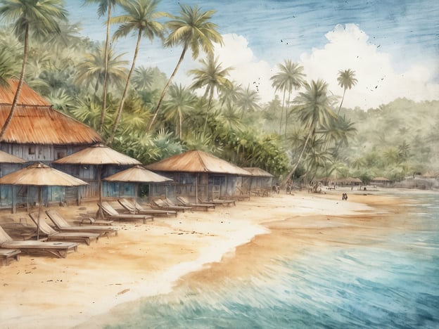 Auf dem Bild ist ein malerischer Strand mit Palmen und Hütten zu sehen. Die Umgebung vermittelt eine entspannte Urlaubsatmosphäre.
Weitere empfehlenswerte Ziele für einen ähnlichen Urlaub sind:
1. **Malediiven** – Weiße Sandstrände und kristallklares Wasser, ideal zum Entspannen und Tauchen.
2. **Bali, Indonesien** – Eine Kombination aus Strand, Kultur und atemberaubenden Landschaften.
3. **Seychellen** – Traumhafte Strände und eine einzigartige Flora und Fauna.
4. **Mauritius** – Bekannt für seine wunderschönen Strände und vielfältigen Aktivitäten.
5. **Phuket, Thailand** – Eine lebendige Insel mit schönen Küsten und einem pulsierenden Nachtleben.
Jedes dieser Ziele bietet eine wunderbare Möglichkeit, die Natur zu genießen und sich zu entspannen.