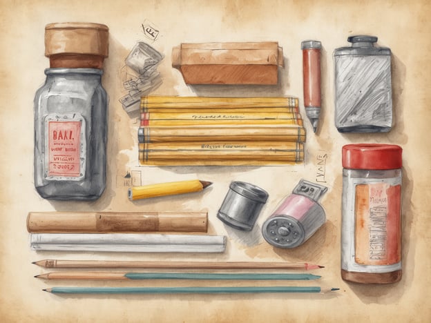 Auf dem Bild sind verschiedene Zeichen- und Malutensilien zu sehen, darunter Bleistifte, Farbstifte, Radiergummi, und Farben. Hier sind einige praktische Tipps für einen gelungenen Urlaub:
1. **Packliste erstellen**: Notiere dir alle wichtigen Dinge, die du mitnehmen möchtest, wie Zeichenausrüstung, Kleidung und Toilettenartikel.
2. **Reiseziele erkunden**: Informiere dich über die Orte, die du besuchen möchtest, und plane kreative Aktivitäten, wie Zeichnen oder Malen an landschaftlich reizvollen Orten.
3. **Sichere Technik**: Bringe digitale Geräte mit, um deine Kunstwerke zu dokumentieren. Eine Powerbank kann hilfreich sein.
4. **Flexibilität bewahren**: Plane genügend Freizeit für spontane Unternehmungen und kreative Inspiration.
5. **Kontakt mit Einheimischen**: Tausche dich mit Einheimischen oder anderen Künstlern aus, um neue Perspektiven und Techniken zu entdecken.
Viel Spaß bei deinem kreativen Urlaub!