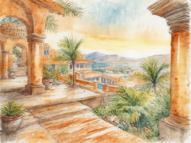 Auf dem Bild ist eine malerische Aussicht zu sehen, die an mediterrane Architektur erinnert. Solche Ausblicke sind typisch für verschiedene Regionen Griechenlands, insbesondere auf den Inseln wie Kreta oder Santorin.Moderne Attraktionen in heutiger Zeit sind zum Beispiel die beeindruckenden Hotels und Resorts, die oft an solchen Orten gebaut werden. Viele dieser Einrichtungen bieten luxuriöse Annehmlichkeiten, Spa-Bereiche und atemberaubende Ausblicke auf das Meer. Außerdem sind die Küstenlinien von Griechenland bekannt für ihre schönen Strände und die Möglichkeit, Wassersport zu betreiben. Der Kontrast zwischen traditioneller Architektur und modernen Annehmlichkeiten zieht Touristen aus aller Welt an.