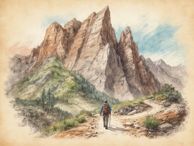 Auf dem Bild ist eine malerische Landschaft mit hohen Bergen und einem Wanderer zu sehen. Er scheint auf einem Wanderweg zu sein, umgeben von grünen Hügeln und Felsen. Diese Szenerie lädt zu verschiedenen Aktivitäten und Ausflügen ein.
Man könnte hier eine anspruchsvolle Wanderung unternehmen, die Körper und Geist erfrischt. Außerdem wäre ein Picknick in der Natur eine schöne Möglichkeit, die Umgebung zu genießen. Für Abenteuerlustige könnten auch Aktivitäten wie Klettern oder Mountainbiking in der Region möglich sein.
Ein Ausflug zum Fotografieren der beeindruckenden Landschaft oder einfach nur zum Entspannen und die frische Luft zu genießen, wäre ebenfalls eine großartige Idee. Solche Erlebnisse bieten eine schöne Abwechslung vom Alltag!