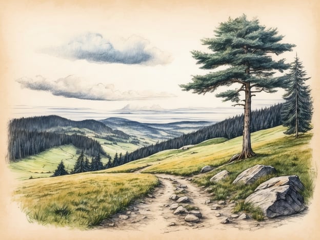 Auf dem Bild ist eine wunderschöne Landschaft mit sanften Hügeln, großen Bäumen und einem weiten Ausblick zu sehen. Es gibt einen schmalen Weg, der durch die grüne Wiese führt, und im Hintergrund sind bewaldete Berge zu erkennen.Das Bild lädt zu verschiedenen Aktivitäten für Familien ein. Hier sind einige Ideen:1. **Wandertour**: Familien können die Natur erkunden, indem sie einen Wanderweg wählen und gemeinsam die frische Luft genießen.2. **Picknick**: Ein Picknick auf einer Wiese oder auf einem Hügel wäre eine großartige Möglichkeit, die Zeit zusammen zu verbringen und die Aussicht zu genießen.3. **Naturbeobachtungen**: Kinder und Eltern können gemeinsam Vögel beobachten oder andere Tiere und Pflanzen erkunden.4. **Fotografie**: Familien können ihre Kameras mitbringen, um die schöne Landschaft festzuhalten.5. **Zeichnen oder Malen**: Kreative Familienmitglieder können versuchen, die Landschaft zu zeichnen oder zu malen, inspiriert von der Natur um sie herum.Diese Aktivitäten fördern nicht nur die Familienbande, sondern auch die Wertschätzung für die Natur.