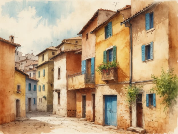 Auf dem Bild sind farbenfrohe Häuser in einer engen Gasse zu sehen, die an die malerische Architektur von Sidi Bou Said erinnert. Die Häuser sind in warmen Gelb- und Orangetönen gehalten, mit blauen Fensterläden, die typisch für die Kultur und den Stil dieser tunesischen Küstenstadt sind.
Sidi Bou Said ist bekannt für seine kulturelle Vielfalt, die sich in der Kombination von arabischen, mediterranen und europäischen Einflüssen ausdrückt. Die blühenden Pflanzen und der klare Himmel tragen zur charmanten Atmosphäre bei, die viele Besucher anzieht und ein Gefühl von traditioneller tunesischer Lebensweise vermittelt.