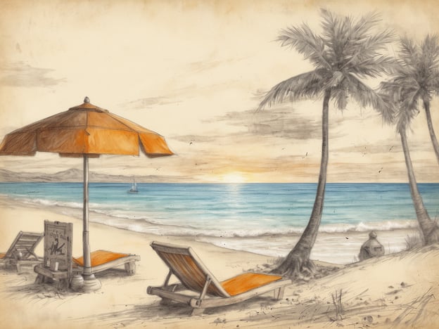 Auf dem Bild ist ein schöner Strand mit Liegestühlen und einem Sonnenschirm zu sehen, umgeben von Palmen und dem Meer, das sanft gegen den Strand brandet. Der Sonnenuntergang verleiht der Szenerie eine entspannte Atmosphäre.
Hier sind einige Tipps für den perfekten Urlaub auf Rhodos:
1. **Strände erkunden**: Besuche verschiedene Strände wie Lindos, Tsambika und Anthony Quinn Bay, um die Vielfalt zu genießen.
2. **Kulturelle Sehenswürdigkeiten**: Vergiss nicht die Akropolis von Lindos und die Altstadt von Rhodos, die zum UNESCO-Weltkulturerbe gehört.
3. **Lokale Küche probieren**: Genieße traditionelle griechische Gerichte in lokalen Tavernen, insbesondere frischen Fisch und Meeresfrüchte.
4. **Wandern und Natur**: Erkunde die Wanderwege im Inneren der Insel, wie das Tal der Schmetterlinge, das ideal für Naturliebhaber ist.
5. **Bootsausflüge**: Buche einen Bootsausflug zu nahegelegenen Inseln oder versteckten Buchten für einen unvergesslichen Tag auf dem Wasser.
6. **Wassersport**: Nutze die Möglichkeit, Wassersportarten wie Schnorcheln, Windsurfen oder Tauchen auszuprobieren.
Mit diesen Tipps wird dein Aufenthalt auf Rhodos sicher unvergesslich!