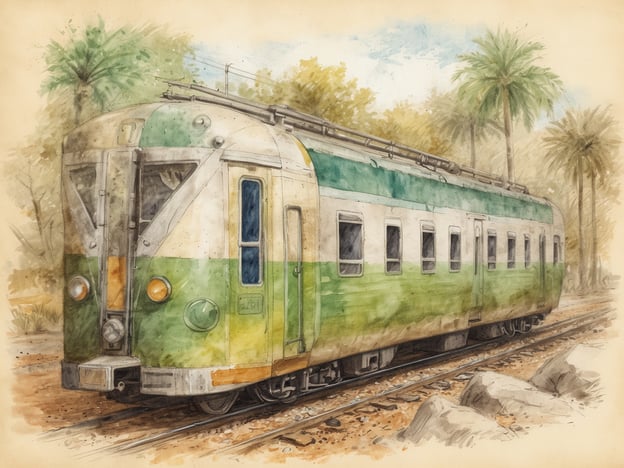 Auf dem Bild ist ein nostalgischer Zug zu sehen, der in einer natürlichen Umgebung mit Palmen und Bäumen steht. Dieser Zug symbolisiert nachhaltiges Reisen, da das Bahnfahren eine umweltfreundliche Alternative zum Auto darstellt.Die Verbindung zur Naturerhaltung zeigt sich durch die grüne Farbgestaltung des Zuges, die harmonisch mit der umgebenden Landschaft integriert ist. Der Einsatz von Zügen fördert nicht nur die Reduzierung von CO2-Emissionen, sondern lädt Reisende auch ein, die Schönheit der Natur wertzuschätzen und zu schützen. Solche umweltbewussten Reiseformen können das Bewusstsein für die Wichtigkeit der Naturerhaltung stärken und den respektvollen Umgang mit unserer Umwelt fördern.