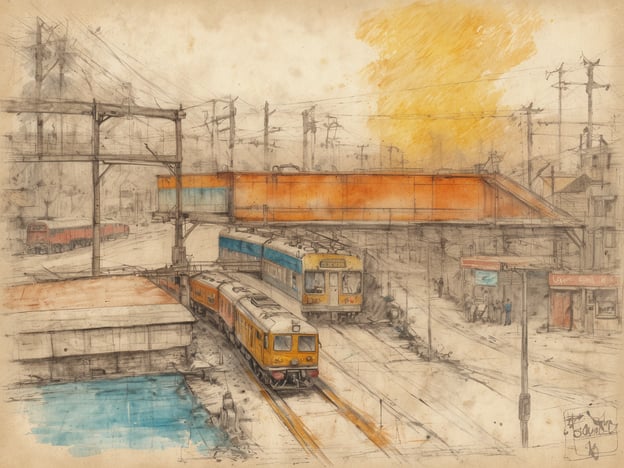 Auf dem Bild ist eine handgezeichnete Szene eines Bahnhofs oder einer Bahnstation zu sehen. Es gibt mehrere Züge, die auf Schienen stehen, sowie eine Überführung und einige Gebäude. Die Umgebung wirkt lebendig mit Strommasten und Personen, die sich auf dem Bahnsteig aufhalten.Warum ist das Anmelden für deinen Urlaub wichtig? Das Anmelden ist wichtig, um sicherzustellen, dass deine Reise in Übereinstimmung mit den rechtlichen Vorgaben stattfindet. Außerdem hilft es, mögliche Sicherheits- und Gesundheitsrisiken zu minimieren und sorgt dafür, dass du während deiner Abwesenheit erreichbar bist, falls es wichtige Informationen oder Notfälle gibt.