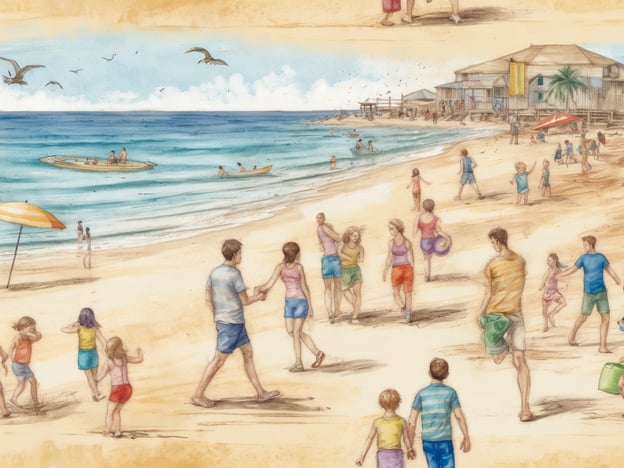 Auf dem Bild ist ein belebter Strand zu sehen, an dem viele Menschen Aktivitäten genießen. Es gibt einige Familien mit Kindern, die am Wasser spielen und Sandburgen bauen. Manche Personen gehen spazieren, während andere in Booten auf dem Wasser sind.
Für Mensch und Hund an hundefreundlichen Stränden könnten folgende Aktivitäten möglich sein:
1. **Kostenlose Bewegungsmöglichkeiten**: Hunde können im Sand spielen und sich im Wasser abkühlen.
2. **Gemeinsame Spaziergänge**: Entspannte Strandspaziergänge mit dem Hund, während die Familie die Sonne genießt.
3. **Ballspiele**: Spiele mit einem Ball oder Frisbee, die sowohl für Menschen als auch für Hunde Spaß machen.
4. **Agility-Übungen**: Einige Hundestrände bieten spezielle Bereiche für Agility-Training.
5. **Entspannung im Schatten**: Unter einem Schirm ausruhen und die Umgebung genießen.
Diese Aktivitäten bieten eine tolle Möglichkeit, Zeit mit dem vierbeinigen Freund zu verbringen und gleichzeitig den Strand zu genießen.