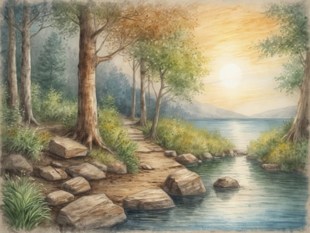 Auf dem Bild ist eine malerische Landschaft zu sehen, die einen ruhigen Weg entlang eines Gewässers darstellt. Umgeben von Bäumen und Felsen spiegelt das sanfte Licht der Sonne auf dem Wasser wider.
Wenn du Weihnachten alleine verreisen möchtest, kann solch eine ruhige und schöne Umgebung eine perfekte Möglichkeit sein, sich zu entspannen und die Zeit für sich selbst zu genießen. Die Natur bietet eine Gelegenheit, Gedanken zu sortieren und neue Energie zu tanken, besonders in einer Zeit, die oft von Hektik geprägt ist.