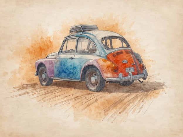 Auf dem Bild ist ein bunt lackiertes Auto, das von hinten zu sehen ist. Es scheint ein älteres Modell zu sein, möglicherweise im Retro-Stil. Die Farben sind lebendig, mit einer Mischung aus Blau, Lila und Orange.
Warum Silvester alleine verreisen? Alleine reisen kann die perfekte Gelegenheit bieten, um die eigenen Gedanken zu klären und neue Perspektiven zu gewinnen. Man hat die Freiheit, die Reise individuell zu gestalten, den eigenen Interessen nachzugehen und ungestört die Silvesterfeierlichkeiten zu genießen. Zudem kann es eine wertvolle Zeit zur Selbstreflexion und Entspannung sein.