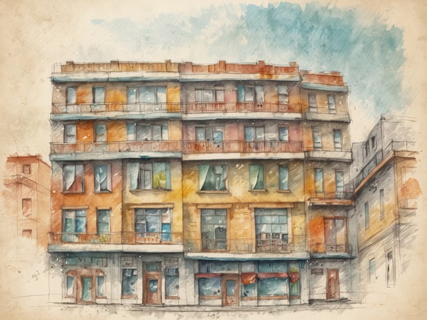 Auf dem Bild ist eine aquarellartige Darstellung eines Gebäudes zu sehen. Es sieht aus wie ein mehrstöckiges Haus mit farbigen Fassaden und Balkonen.
Wenn du über Silvester nachdenkst, hier sind die Top 10 Reiseziele:
1. **New York City, USA** – berühmter Countdown am Times Square.
2. **Bangkok, Thailand** – spektakuläre Feuerwerke und Festivals.
3. **Sydney, Australien** – beeindruckendes Feuerwerk über dem Opernhaus.
4. **Berlin, Deutschland** – große Silvesterparty am Brandenburger Tor.
5. **Rio de Janeiro, Brasilien** – Feierlichkeiten am Copacabana-Strand.
6. **Edinburgh, Schottland** – Hogmanay-Fest mit Musik und Paraden.
7. **Paris, Frankreich** – romantische Stimmung und Feuerwerk am Eiffelturm.
8. **Las Vegas, USA** – extravagante Feiern und Veranstaltungen.
9. **Tokyo, Japan** – besondere Traditionen und Feuerwerksveranstaltungen.
10. **Dubai, VAE** – spektakuläres Feuerwerk am Burj Khalifa.
Jedes dieser Ziele bietet einzigartige Erlebnisse und Feiern zu Silvester!