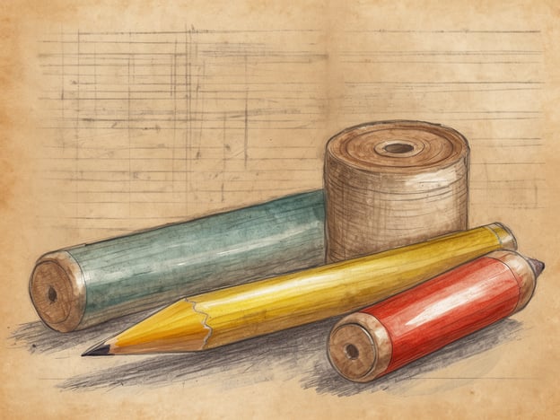 Auf dem Bild sind einige Schreib- und Malutensilien zu sehen, darunter ein grüner Stift, ein gelber Bleistift und ein roter Buntstift, die auf einer altmodischen Papierebene liegen.Pausen sind wichtig, weil sie uns helfen, unsere Kreativität wieder aufzuladen und die Konzentration zu steigern. Wenn wir uns eine Auszeit gönnen, können wir unsere Gedanken sortieren und neue Ideen entwickeln, was besonders beim Zeichnen oder Schreiben von Vorteil ist. Dadurch verarbeiten wir Informationen besser und stellen sicher, dass wir nicht in der Routine feststecken.